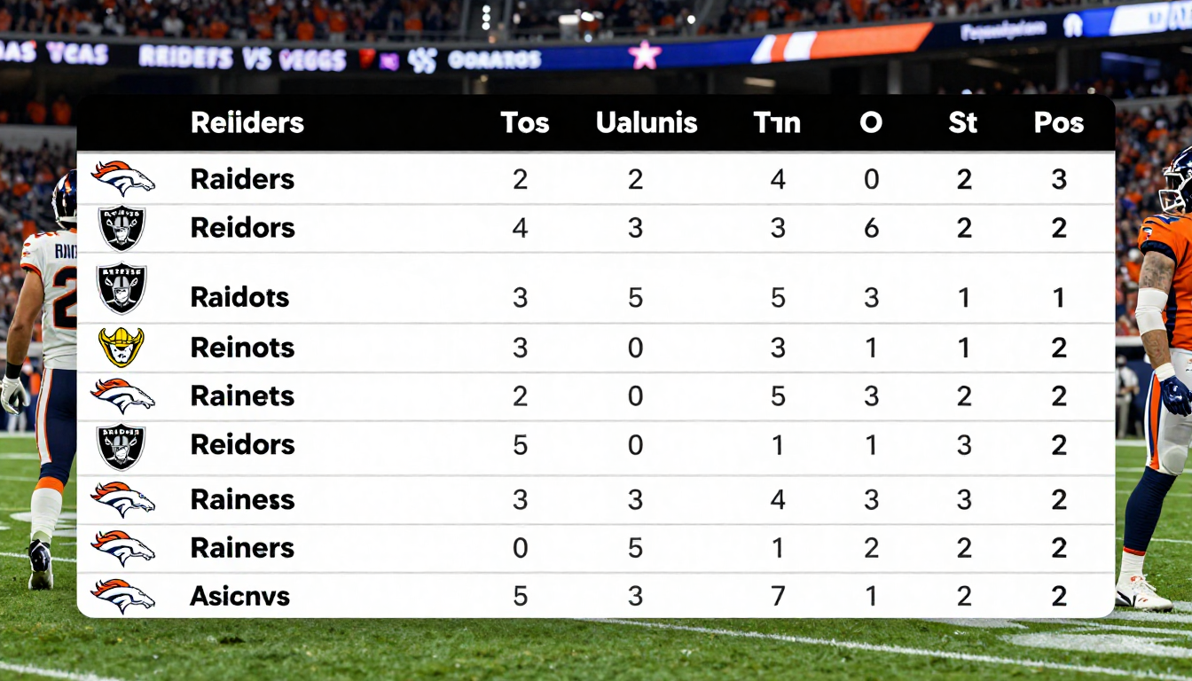 las vegas raiders vs denver broncos match player stats
