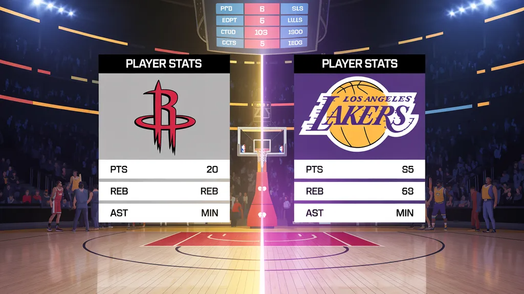 houston rockets vs lakers match player stats